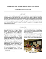 Principles of Adult Learning  Application for Mine Trainers