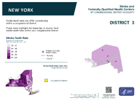 NY Congressional District 03 Stroke and Federally Qualified Health Centers Map 118th Congress