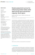 Needs Assessment Survey for Enhancing United States Child Agricultural Injury Prevention Capacity Brief Report