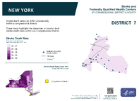 NY Congressional District 07 Stroke and Federally Qualified Health Centers Map 118th Congress