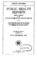 Public Health Reports  v 38 part 2 numbers 2752 JulyDecember 1923  index