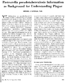 Pasteurella Pseudotuberculosis Information As Background For Understanding Plague