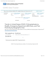 Trends in United States COVID19 hospitalizations deaths emergency visits and test positivity by geographic area January 8 2024