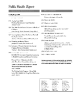 Public Health Reports  v 111 no 6  cover