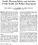 Family Planning Policies And Activities Of State Health And Welfare Departments