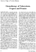 Chemotherapy of tuberculosis progress and promise