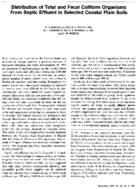 Distribution Of Total And Fecal Coliform Organisms From Septic Effluent In Selected Coastal Plain Soils