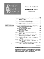 Public Health Report  v 70 no 10  table of contents