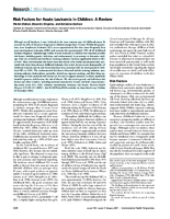 Risk Factors for Acute Leukemia in Children A Review