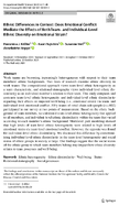 Ethnic Differences in Context Does Emotional Conflict Mediate the Effects of Both Team and IndividualLevel Ethnic Diversity on Emotional Strain