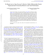 To branch out or stay focused Affective shifts differentially predict organizational citizenship behavior and task performance