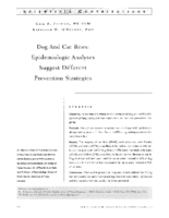 Dog And Cat Bites Epidemiologic Analyses Suggest Different Prevention Strategies