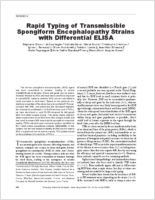 Rapid Typing of Transmissible Spongiform Encephalopathy Strains with Differential ELISA