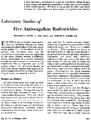 Laboratory studies of five anticoagulant rodenticides