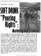Soft Drink Pouring Rights Marketing Empty Calories To Children
