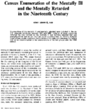 Census Enumeration Of The Mentally Ill And The Mentally Retarded In The Nineteenth Century