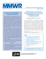 Healthy Contact Lens Behaviors Communicated by Eye Care Providers and Recalled by Patients  United States 2018