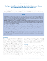 Vital Signs Racial Disparities in AgeSpecific Mortality Among Blacks Or African Americans  United States 19992015