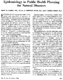 Epidemiology in public health planning for natural disasters