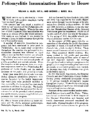 Poliomyelitis immunization house to house