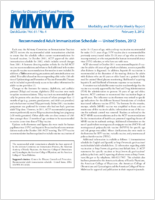 Recommended Adult Immunization Schedule  United States 2012