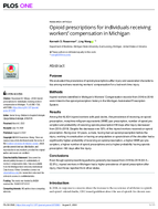 Opioid Prescriptions for Individuals Receiving Workers Compensation in Michigan