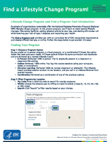 National Diabetes Prevention Program Find a Lifestyle Change Program
