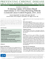 Evaluating Uptake of EvidenceBased Interventions in 355 Clinics Partnering With the Colorectal Cancer Control Program 20152018