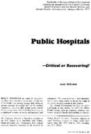 Public HospitalsCritical Or Recovering