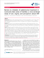 Barriers to initiation of antiretroviral treatment in rural and urban areas of Zambia a crosssectional study of cost stigma and perceptions about ART