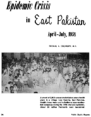 Epidemic crisis in East Pakistan AprilJuly 1958