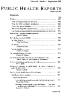 Public Health Report  v 68 no 9  table of contents