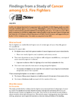 Findings from a study of cancer among US fire fighters