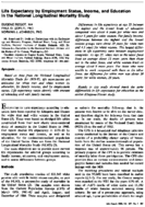 Life Expectancy By Employment Status Income And Education In The National Longitudinal Mortality Study