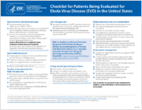 Checklist for patients being evaluated for Ebola virus disease EVD in the United States