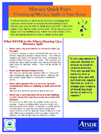 Mercury quick facts  cleaning up mercury spills in your house