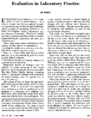 Evaluation in laboratory practice