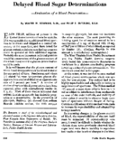 Delayed blood sugar determinations