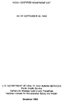 NIOSH Certified Equipment List as of September 30 1993