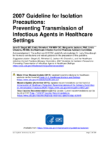 2007 Guideline for isolation precautions preventing transmission of infectious agents in healthcare settings