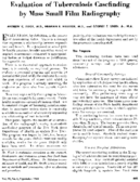 Evaluation of tuberculosis casefinding by mass small film radiography