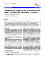A weighted accumulation test for associating rare genetic variation with quantitative phenotypes