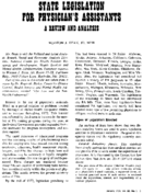 State Legislation For Physicians Assistants A Review And Analysis