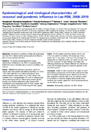 Epidemiological and virological characteristics of seasonal and pandemic influenza in Lao PDR 20082010