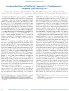 First Identified Cases of SARSCoV2 Variant B117 in Minnesota  December 2020January 2021