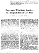 Experience with older members in a prepaid medical care plan