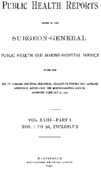 Public Health Reports index to volume XXIII part I from January to June inclusinve 1908