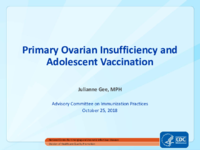 Primary ovarian insufficiency and adolescent vaccination