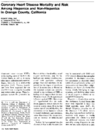 Coronary heart disease mortality and risk among Hispanics and nonHispanics in Orange County California