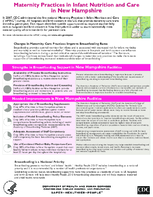 Maternity Practices in Infant Nutrition and Care mPINC in New Hampshire 2010